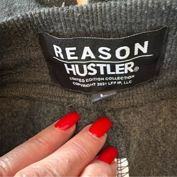 Hustler Hollywood Black Joggers with Logo Stripe Size L - Picture 6 of 7